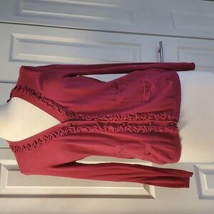 Talbott berry v-neck cardigan L